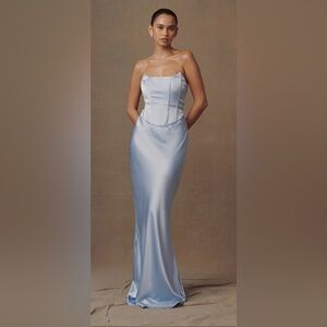 Meshki Sky Blue Strapless Gown